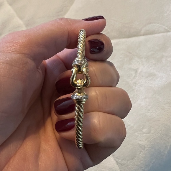 David Yurman Buckle Bracelet 18k Yellow Gold Pavé Diamonds XS - Picture 1 of 6